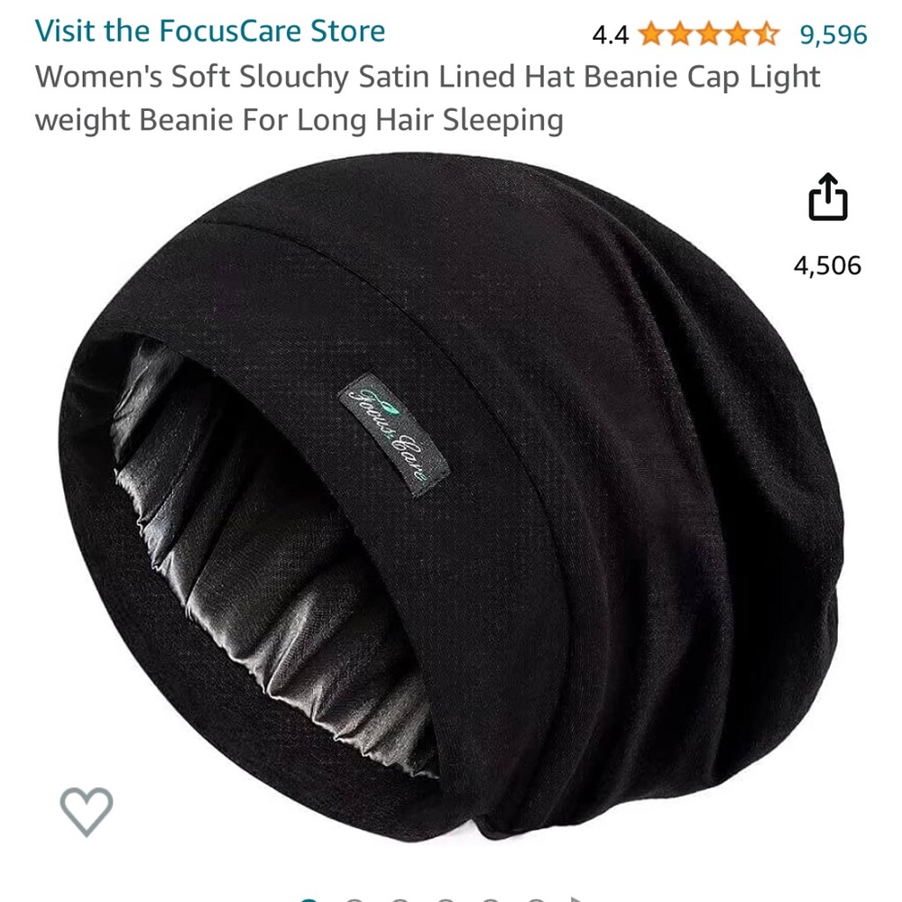 Focus Care Black Satin Bonnet